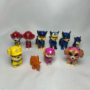 10 Piece Paw Patrol Figures, Skye Rubble Marshall Chase Dino